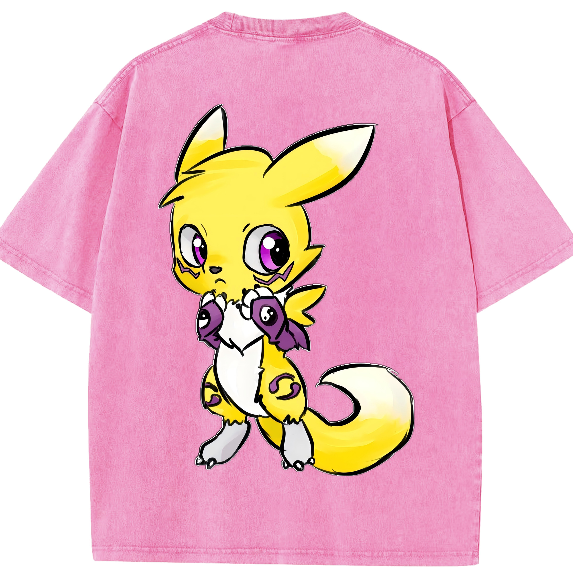 （画像用） Digimon デジタルモンスター/デジモン 綿100% ヴィンテージ風 半袖Tシャツ（背面プリント）